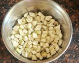 A picture of step 1 of Raw Banana Curry.