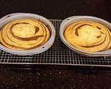 A picture of step 6 of Vanilla and Chocolate Striped Butter Layer Cake.