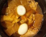 A picture of step 12 of Frozen Daikon Radish and Chicken Wings Simmered In Mentsuyu.
