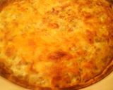 A picture of step 4 of Sunshine's green Chile ,bacon cheese pie.