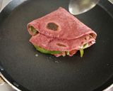 A picture of step 9 of Beetroot wheat tortilla wrap.