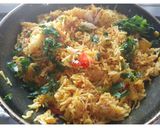 A picture of step 4 of Aloo Pulav.