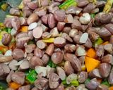 A picture of step 6 of Jackfruit seed mixed veg sabzi.