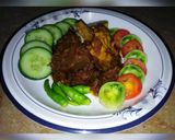 A picture of step 6 of Punjabi Karela gosht.