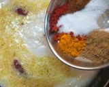 A picture of step 4 of Urad kadhi with rice.