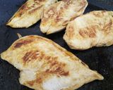 A picture of step 1 of BBQ chicken panino with buttered Corn on the cob.