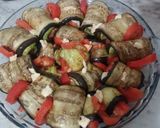 Foto del paso 3 de la receta: Rollitos de Berenjena con zucchinis, tomates y queso, al micro