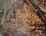 A picture of step 1 of Waakye or Waashe with shito(check for my shito recipe).