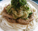 A picture of step 8 of Somen Noodles with Cucumber and Pork.