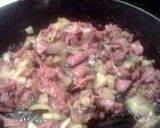 A picture of step 4 of Cheesy Salami bread & corned beef w scrambled eggs!.