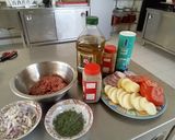 A picture of step 1 of Kofta in the oven.
