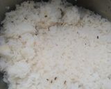 A picture of step 1 of Fried rice with green gram.