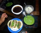 A picture of step 4 of tacos de cabesa (cow head tacos).