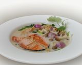 A picture of step 3 of Salmon And Shimeji Mushroom In Milk Soup.