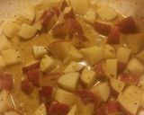 A picture of step 5 of Taisen's husband's fried kielbasa and potatoes.