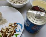 A picture of step 1 of Coconut laddu.