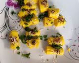 A picture of step 7 of Khandvi.