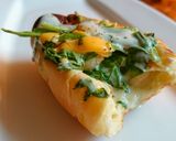 A picture of step 5 of Spinach And Macadamia With Blue Cheese Sauce Breakfast.
