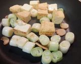 A picture of step 3 of Atsuage and Green Pepper Stir-Fried in Miso Sauce.