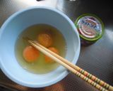 A picture of step 1 of Tuna Tamagoyaki.