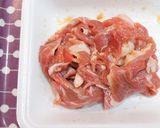 A picture of step 1 of Pork, Greens, Atsuage in Oyster Sauce.
