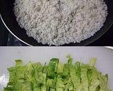 A picture of step 1 of Okara and Cabbage Quiche.