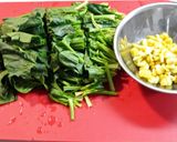 A picture of step 1 of Sautéed Spinach and Corn (For Bentos Too).