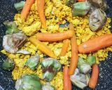 Foto del paso 6 de la receta Revuelto de tofu con alcachofas y zanahorias