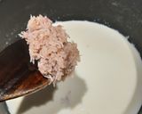 A picture of step 1 of Purple yam kheer with Butterfly pea flower.