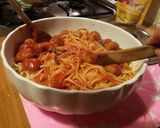 A picture of step 3 of AMIEs Spaghetti with Meatballs.