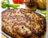A picture of step 9 of Tender Enoki Hamburger Steaks Stuffed with Cheese.