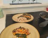A picture of step 10 of Salmon spinach mushroom bake.