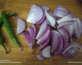 A picture of step 1 of Bhindi fry.