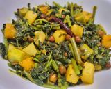 A picture of step 3 of Notey Shaak Ghonto (Green Amaranth and Mixed Vegetables Curry).