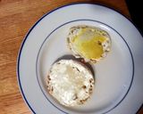A picture of step 4 of taisen's easy to go english muffin sandwich.