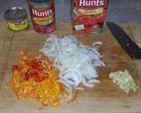 A picture of step 1 of Puerco Con Chile Rojo Con Arroz.