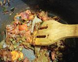 A picture of step 2 of Aalu soyabean pulav.