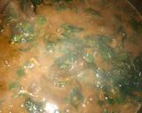 A picture of step 6 of Ogbono soup with white amala.