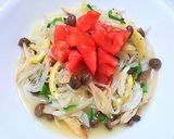 A picture of step 10 of Oil Spaghetti with Dried King Oyster Mushrooms.