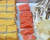 A picture of step 1 of Sauted Autumn Salmon, Mushrooms and Atsu-age Tofu with Soy Sauce.