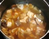 A picture of step 8 of Kenchin Soup with Tofu, Chicken & Dried Shiitake Mushrooms.