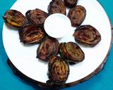 A picture of step 7 of Alu vadi (colacasia leaves fritters).