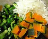 A picture of step 4 of Deli-Style Kabocha Salad with Aromatic Cinnamon.
