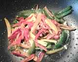 A picture of step 3 of Green bean pork stir fry.