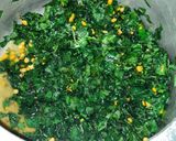 A picture of step 3 of Green Amarnath leaves sabzi.