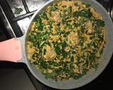 A picture of step 4 of Egusi soup with Ram and Chicken Broth.