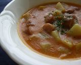 A picture of step 6 of Potato and Wiener Sausage Curry Soup.