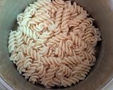 A picture of step 1 of Fusilli Pasta with Arrabbita sauce.