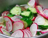 A picture of step 1 of Pickled Radish and Cucumber.
