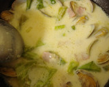 A picture of step 15 of Chowder-Like Pasta with Spring Cabbage and Clams.